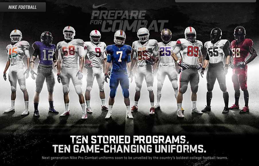 UF campus with Nike Pro Combat Uniforms 